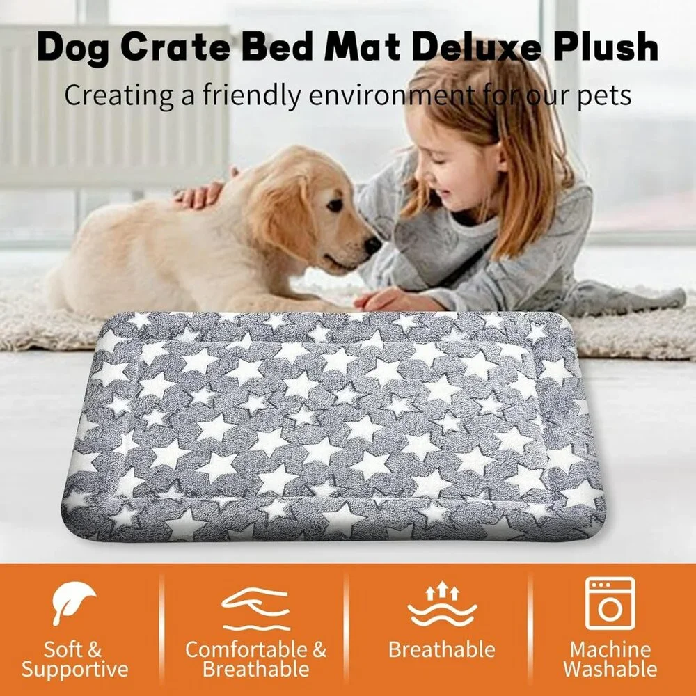 Dog Bed Mat Soft & Comfortable Dog Kennel‎ Pad for Crate Durable Crate Bed